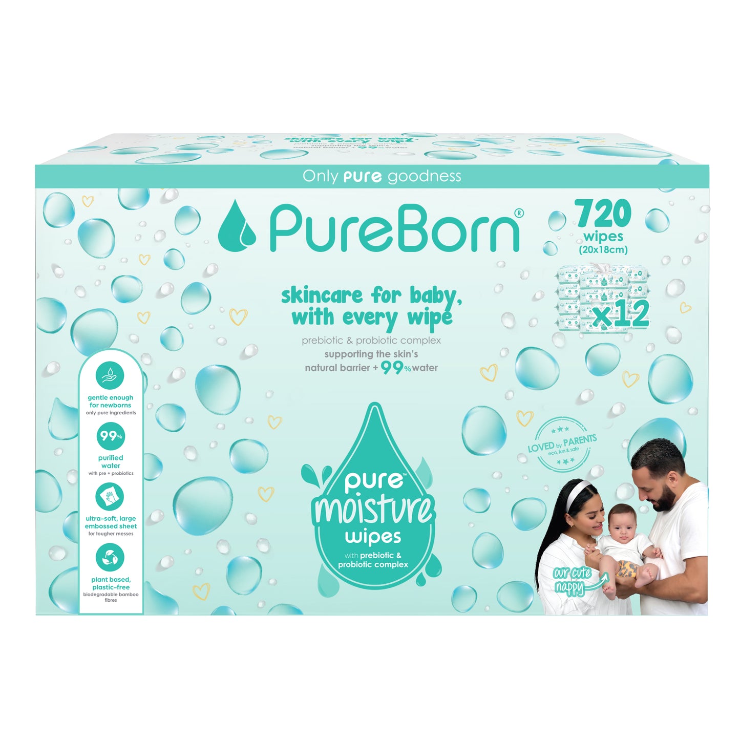 Pure Moisture Wipes with Prebiotic & Probiotic Complex
