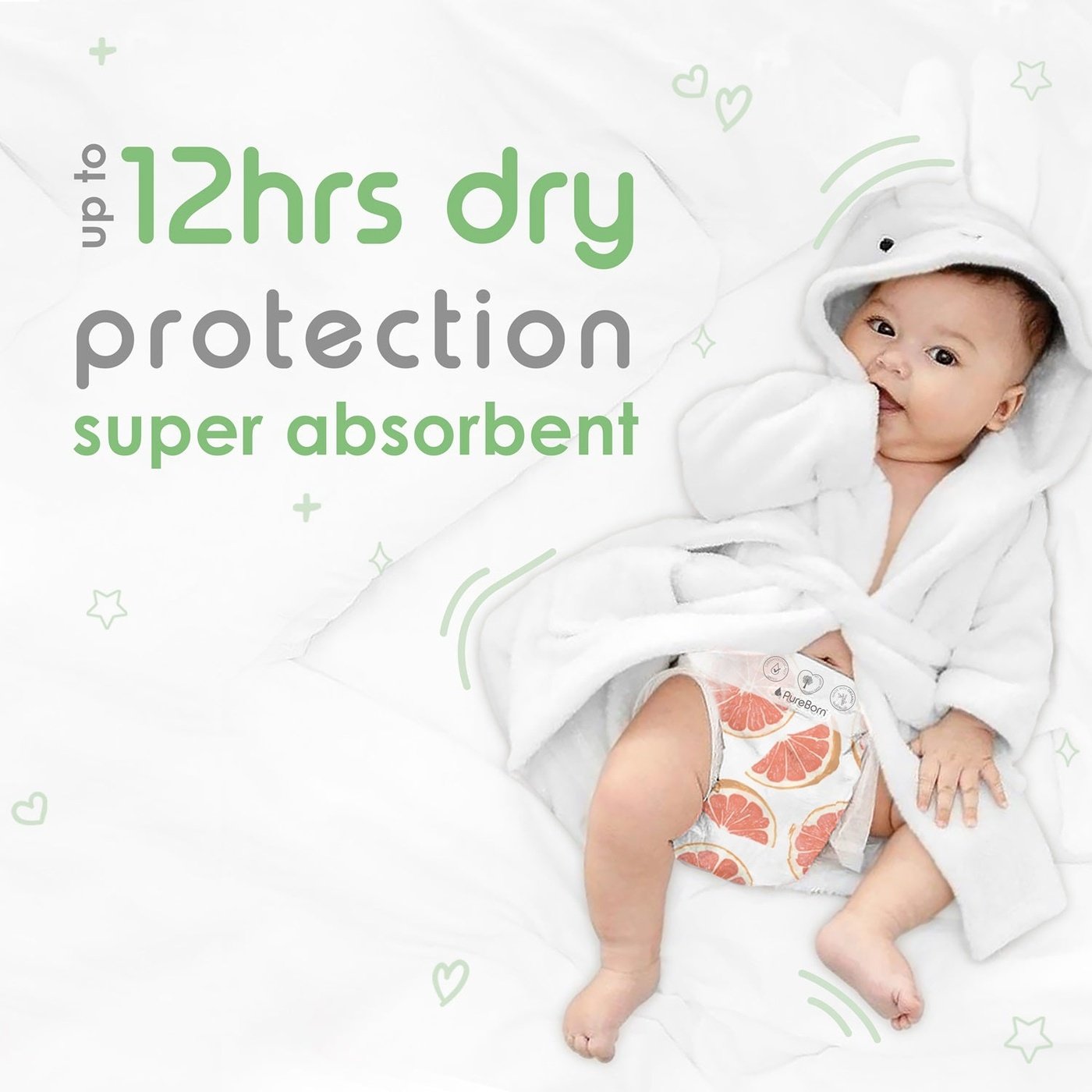 6 Organic Bamboo Nappies & 4 Wipes Subscription