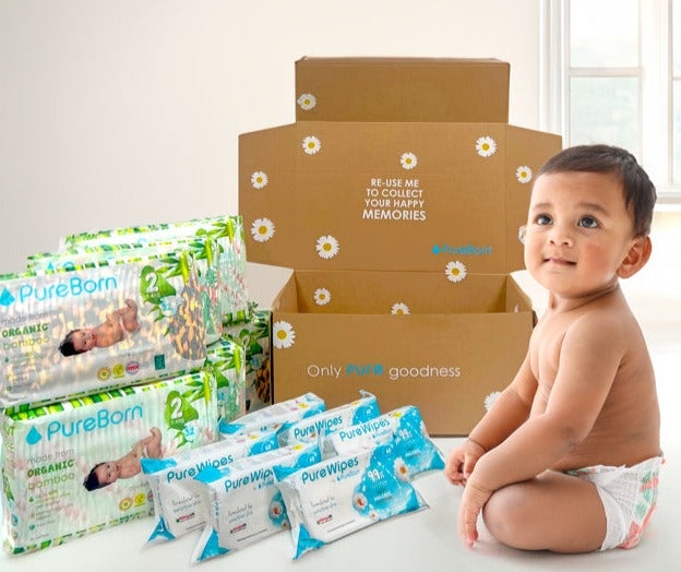 6 Organic Bamboo Nappies & 4 Wipes Subscription