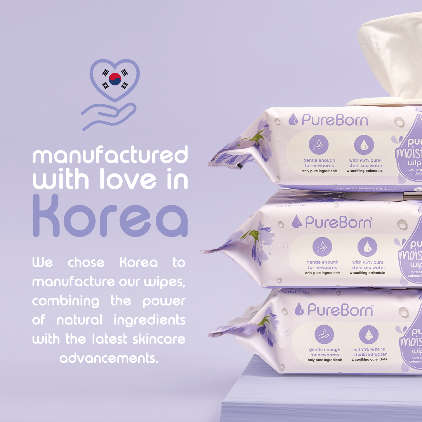 Pure Moisture Wipes With Organic Calendula Lotion