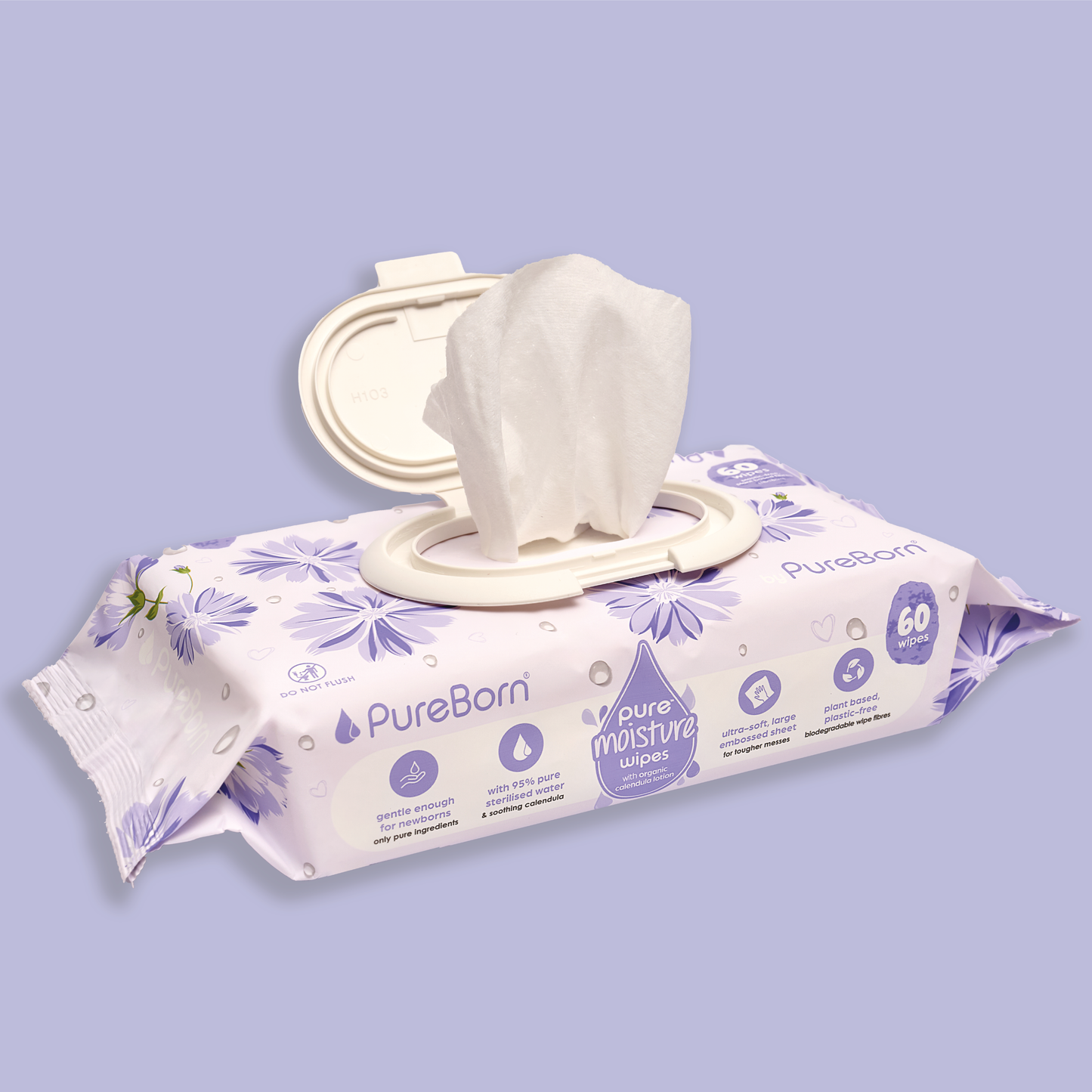 Pure Moisture Wipes With Organic Calendula Lotion