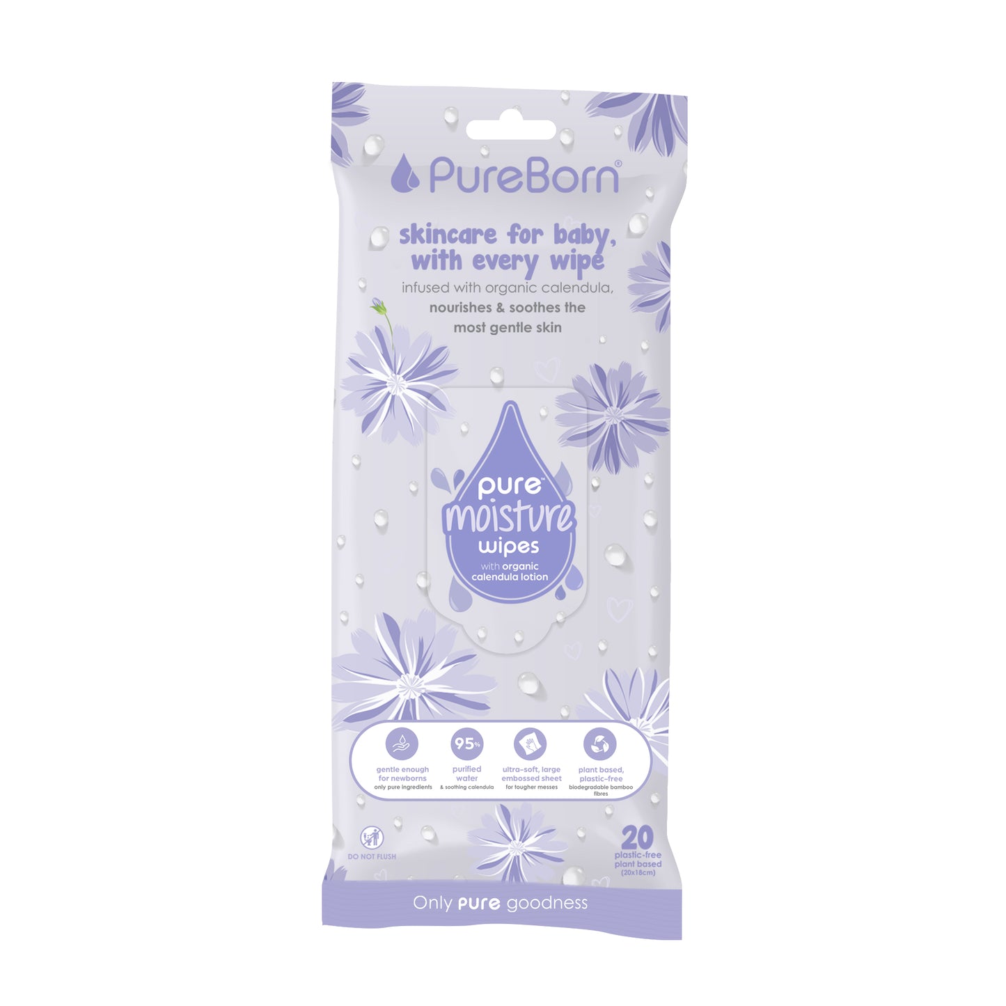Pure Moisture Wipes With Organic Calendula Lotion