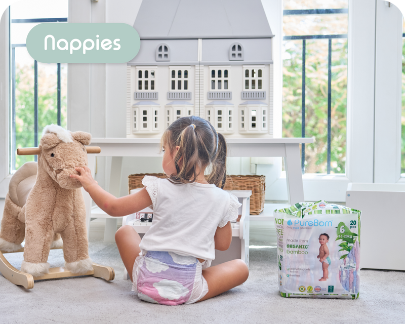 6 Single Packs of organic bamboo nappies
