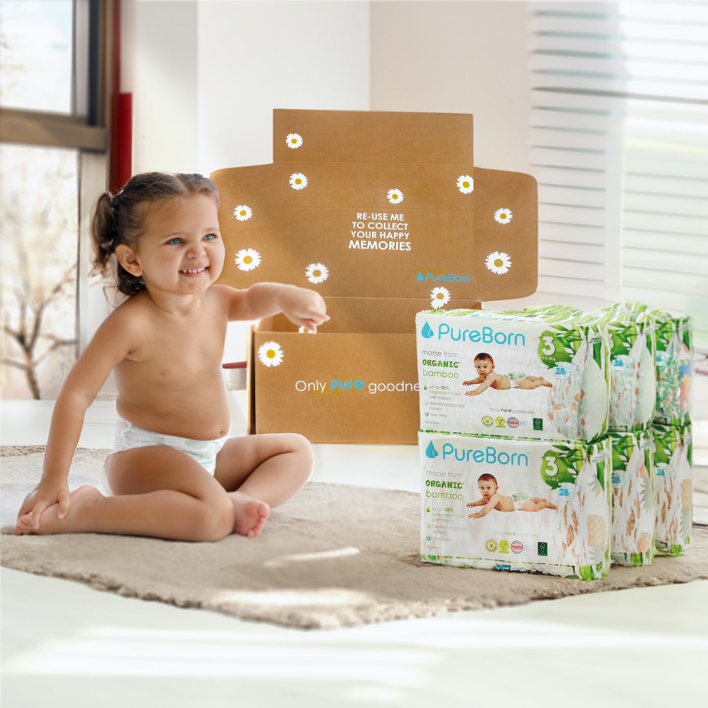 6 Organic Bamboo Nappies Subscription