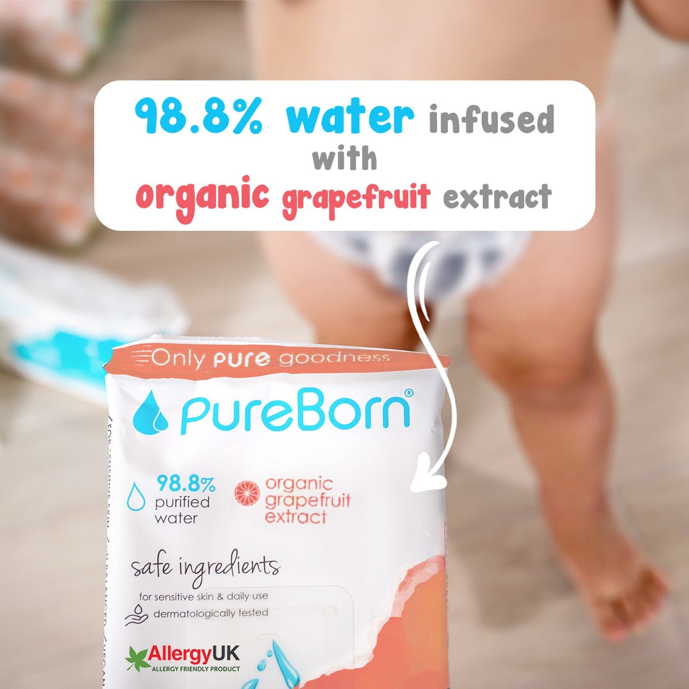 PureBorn Wipes Grapefrugt