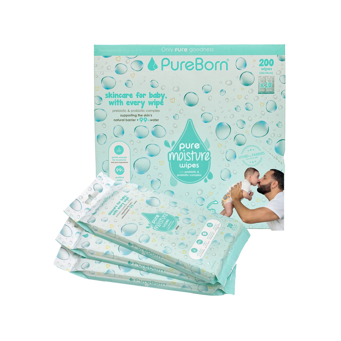 Pure Moisture Wipes with Prebiotic & Probiotic Complex