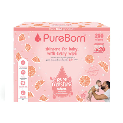 PureBorn Wipes Grapefruit