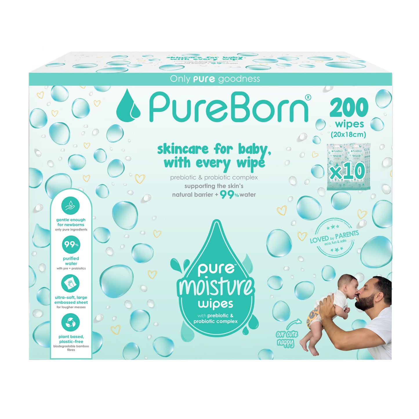 Pure Moisture Wipes with Prebiotic & Probiotic Complex