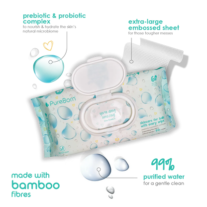 Pure Moisture Wipes with Prebiotic & Probiotic Complex