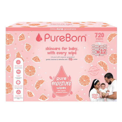 PureBorn Wipes Grapefruit