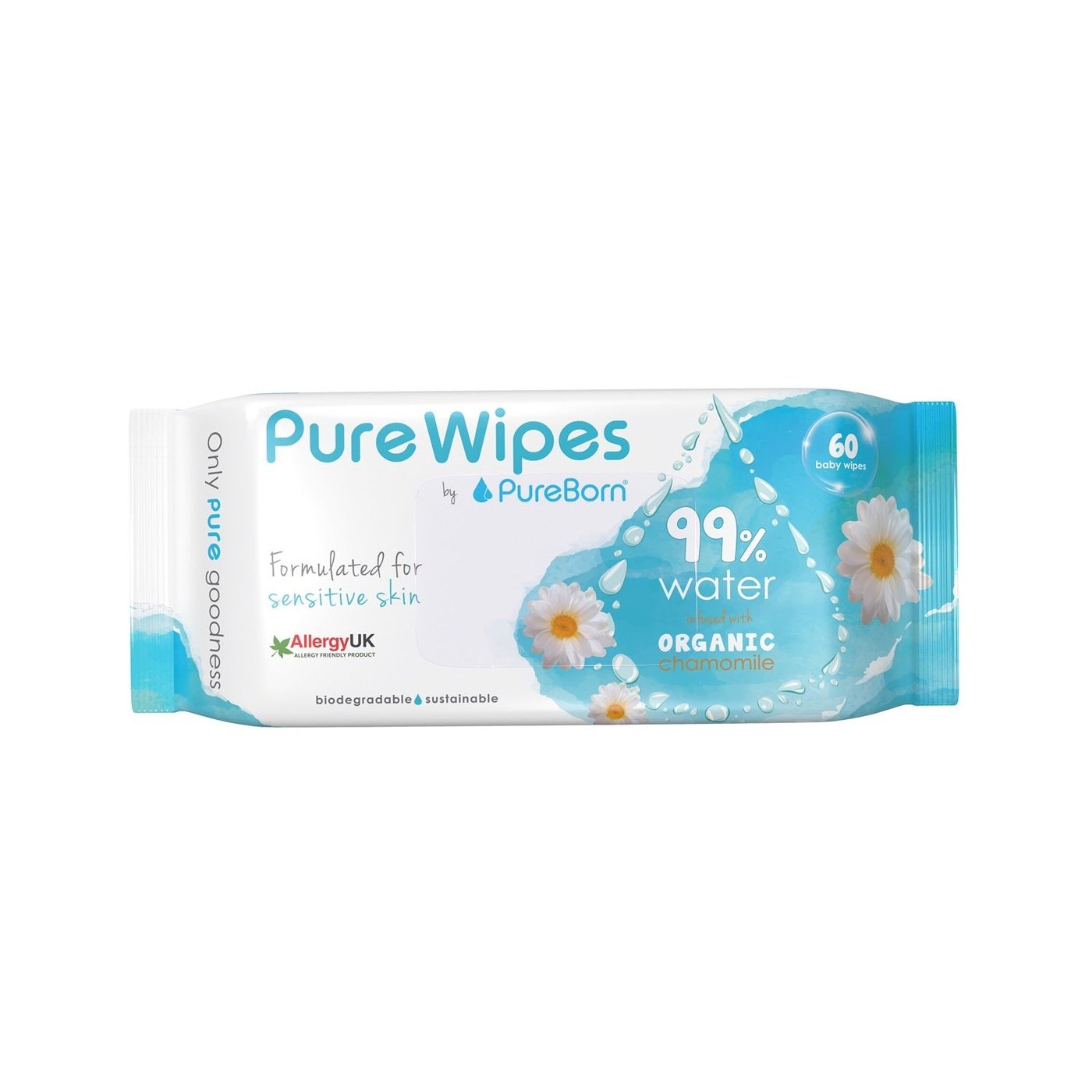 PureWipes with 99% Water Organic Chamomile – PureBorn
