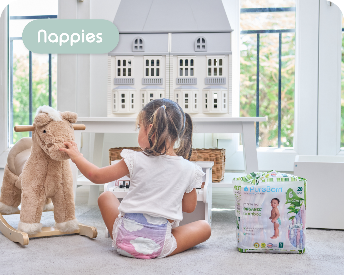 6 Organic Bamboo Nappies Subscription